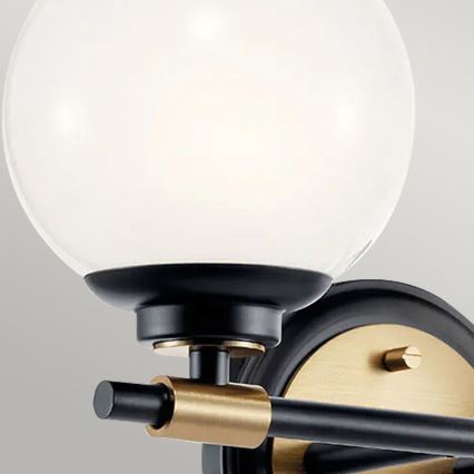 Kichler - LED-badrumsvägglampa BENNO 2xLED/3W/230V svart/guld IP44