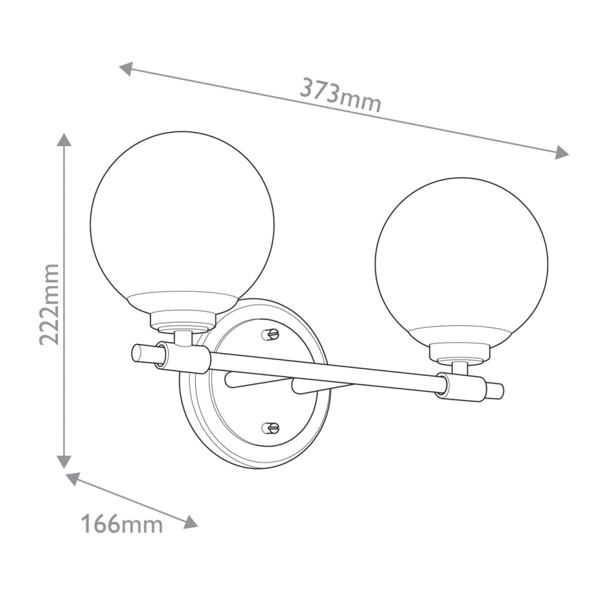 Kichler - LED-badrumsvägglampa BENNO 2xLED/3W/230V svart/guld IP44