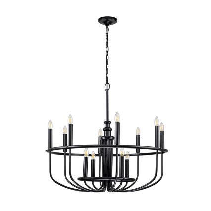 Kichler - Ljuskrona med kedja CAPITOL HILL 12xE14/40W/230V svart