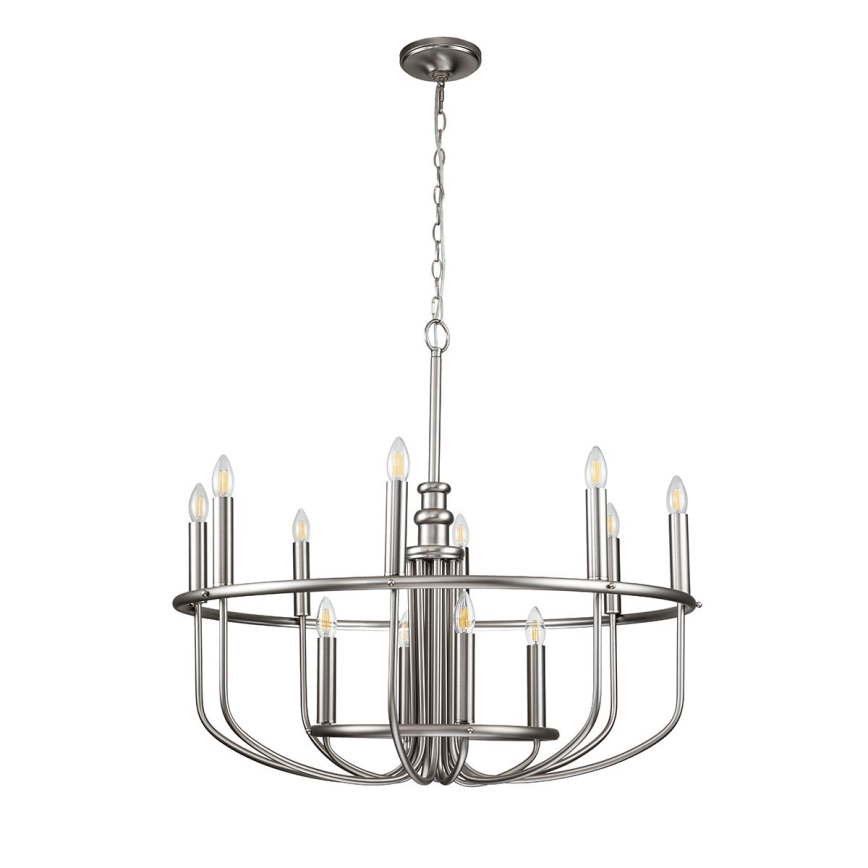 Kichler - Ljuskrona på kedja CAPITOL HILL 12xE14/40W/230V mattkrom