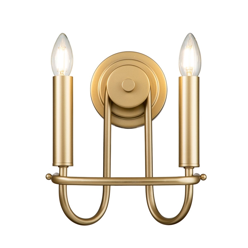 Kichler - Vägglampa CAPITOL HILL 2xE14/40W/230V guldfärgad