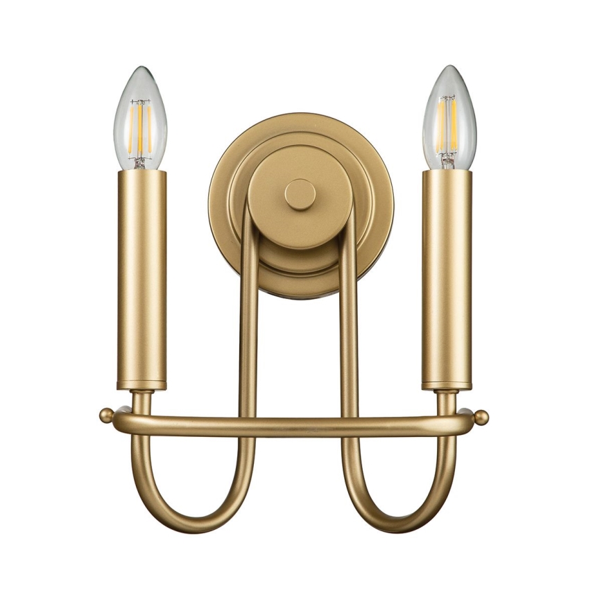 Kichler - Vägglampa CAPITOL HILL 2xE14/40W/230V guldfärgad
