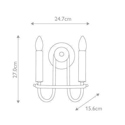 Kichler - Vägglampa CAPITOL HILL 2xE14/40W/230V guldfärgad