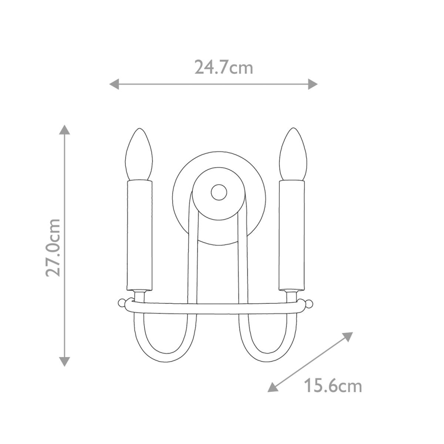Kichler - Vägglampa CAPITOL HILL 2xE14/40W/230V guldfärgad