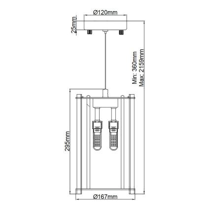 Kichler - LED badrumsljuskrona på textilsladd CRYSTAL SKYE 2xG9/3W/230V IP44