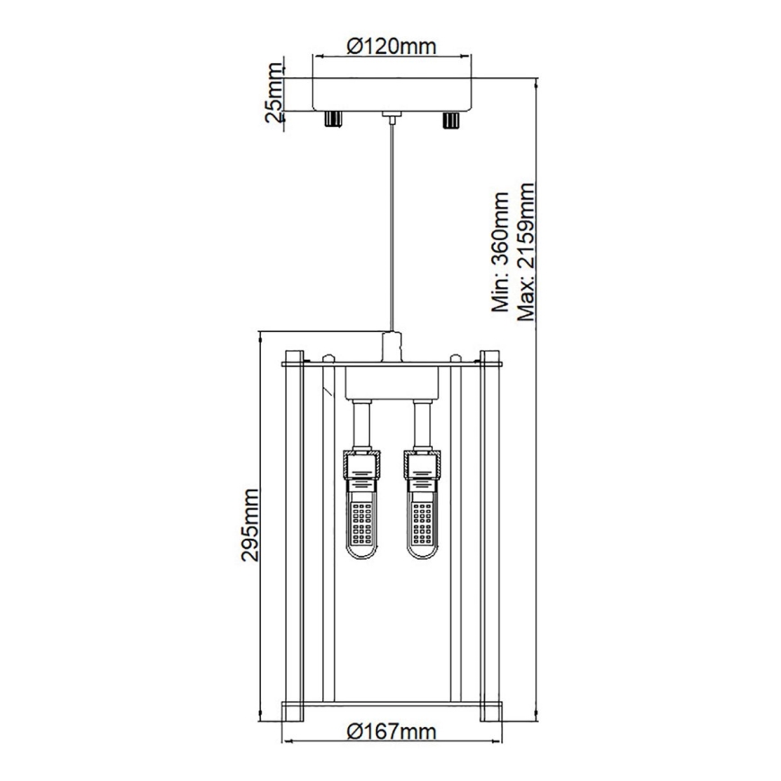 Kichler - LED badrumsljuskrona på textilsladd CRYSTAL SKYE 2xG9/3W/230V IP44