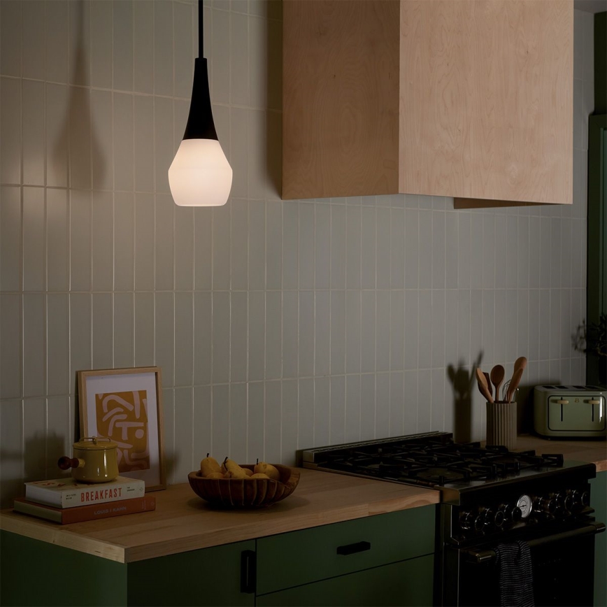 Kichler - Takpendel på stång DEELA 1xE27/60W/230V Ø 17,8 cm svart