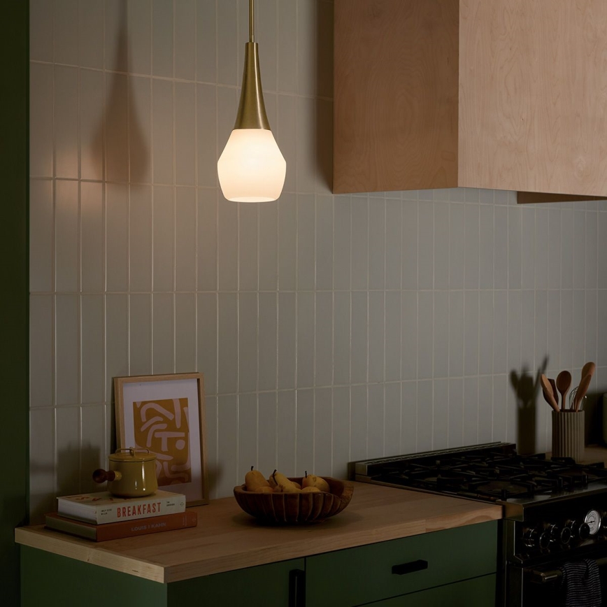 Kichler - Pendelkrona DEELA 1xE27/60W/230V diameter 17,8 cm mässing