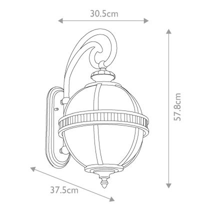 Kichler - Utomhusvägglampa HALLERON 3xE14/40W/230V IP44