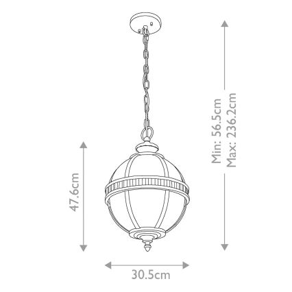 Kichler - Utomhuslampa med kedja HALLERON 3xE14/60W/230V IP44