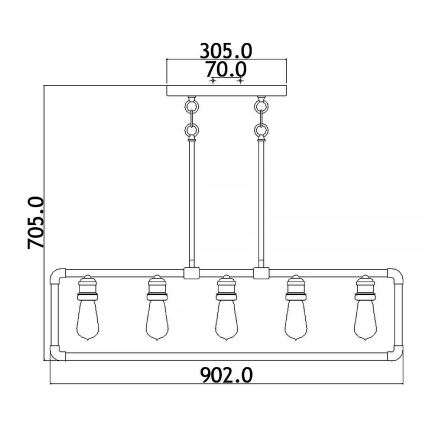 Kichler - Pendelkrona IMAHN 5xE27/60W/230V