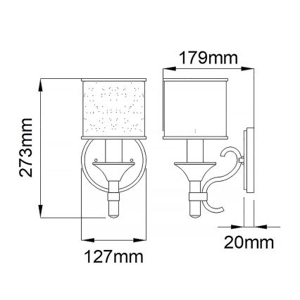 Kichler - Vägglampa LACEY 1xE14/40W/230V mattkrom