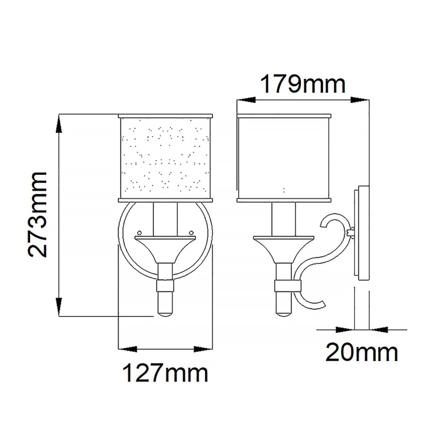 Kichler - Vägglampa LACEY 1xE14/40W/230V mattkrom