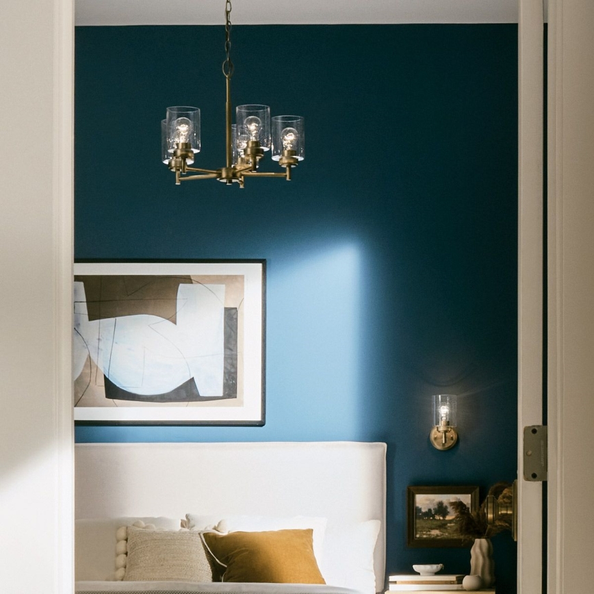 Kichler - Ljuskrona på kedja WINSLOW 5xE27/60W/230V diameter 50,2 cm mässing