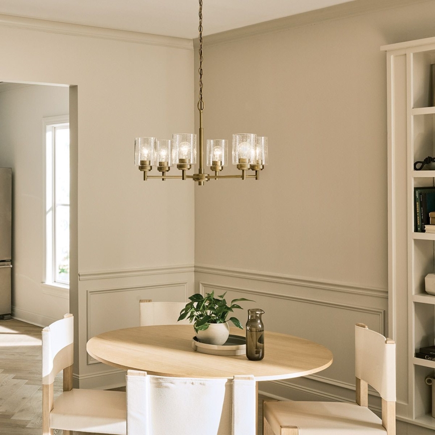 Kichler - Ljuskrona på kedja WINSLOW 6xE27/60W/230V diameter 66 cm mässing