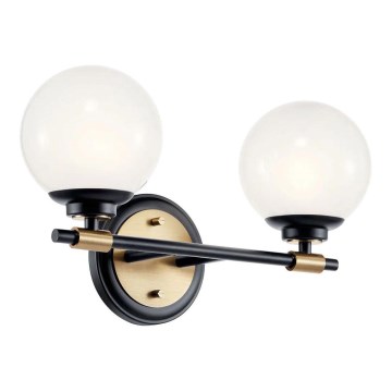 Kichler - LED-badrumsvägglampa BENNO 2xLED/3W/230V svart/guld IP44