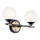 Kichler - LED-badrumsvägglampa BENNO 2xLED/3W/230V svart/guld IP44