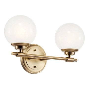 Kichler - LED Vägglampa för badrum BENNO 2xG9/3W/230V IP44 mässing