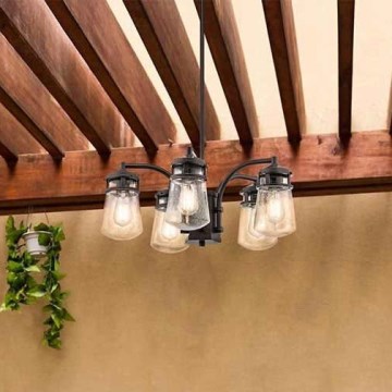 Kichler - Utomhusljuskrona på stolpe LYNDON 5xE27/60W/230V IP44