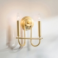 Kichler - Vägglampa CAPITOL HILL 2xE14/40W/230V guldfärgad