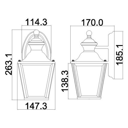 Kichler - Vägglampa för utomhusbruk BAY SHORE 1xE27/60W/230V IP44 gyllene