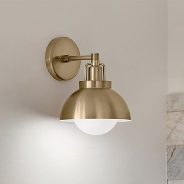 Kichler - Vägglampa NIVA 1xE27/40W/230V mässing