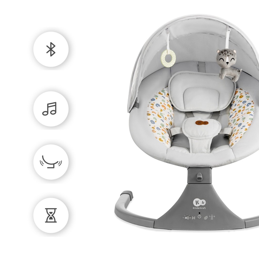 KINDERKRAFT - Babygunga med melodi 2i1 LUMI ljusgrå