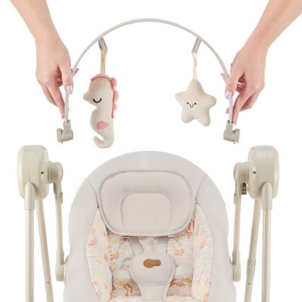 KINDERKRAFT - Babygunga med melodi SWINGEE beige 4xAAA/230V