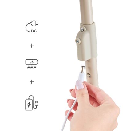 KINDERKRAFT - Babygunga med melodi SWINGEE beige 4xAAA/230V