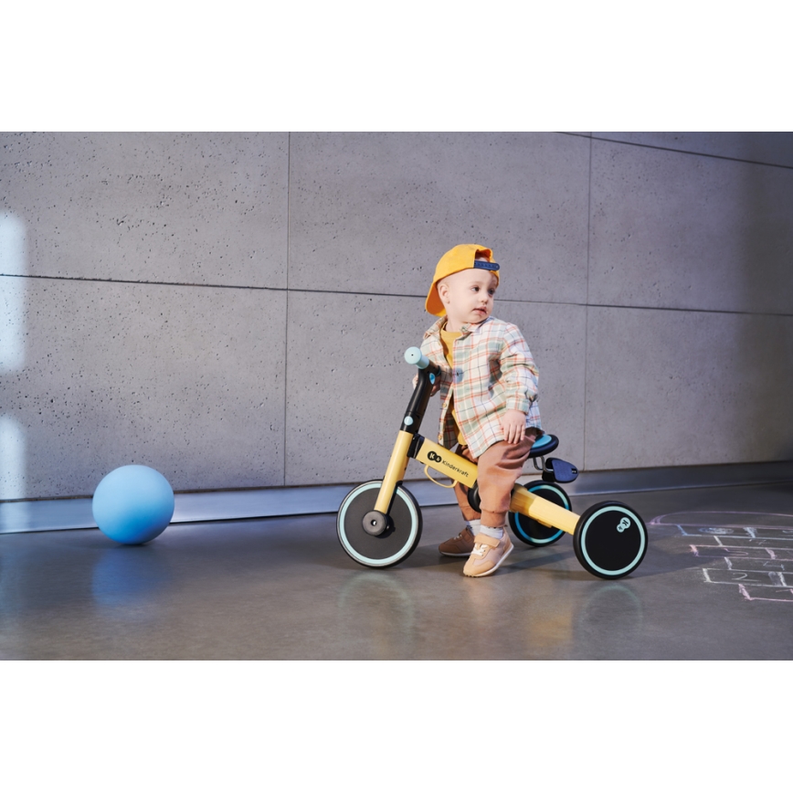 KINDERKRAFT - Balanscykel för barn 3i1 4TRIKE gul/mint