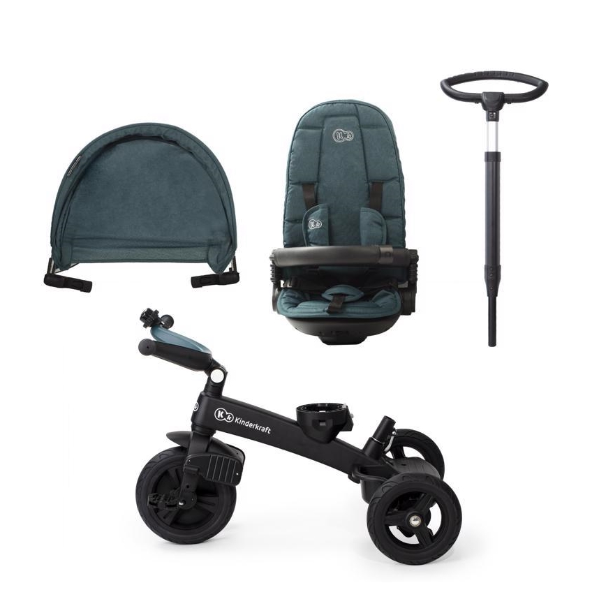 KINDERKRAFT - Barn trehjuling 5v1 EASYTWIST grön/svart