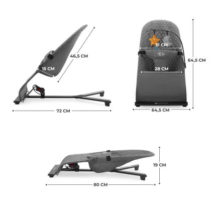 KINDERKRAFT - Barnstol MIMI grå