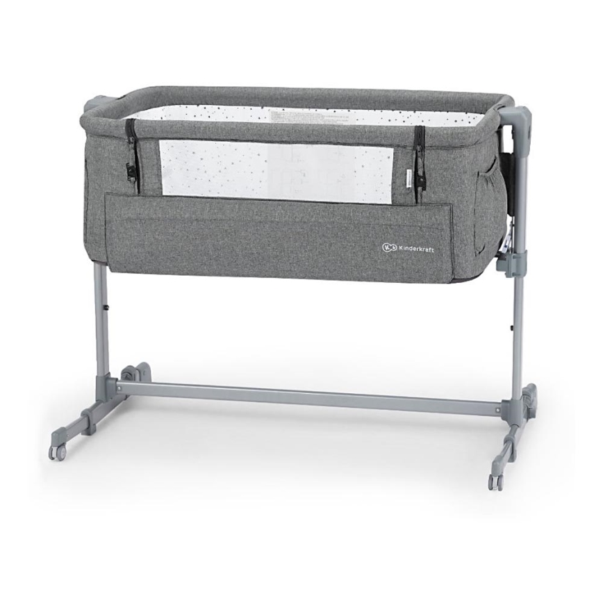 KINDERKRAFT - Bedside crib NESTE mörkgrå