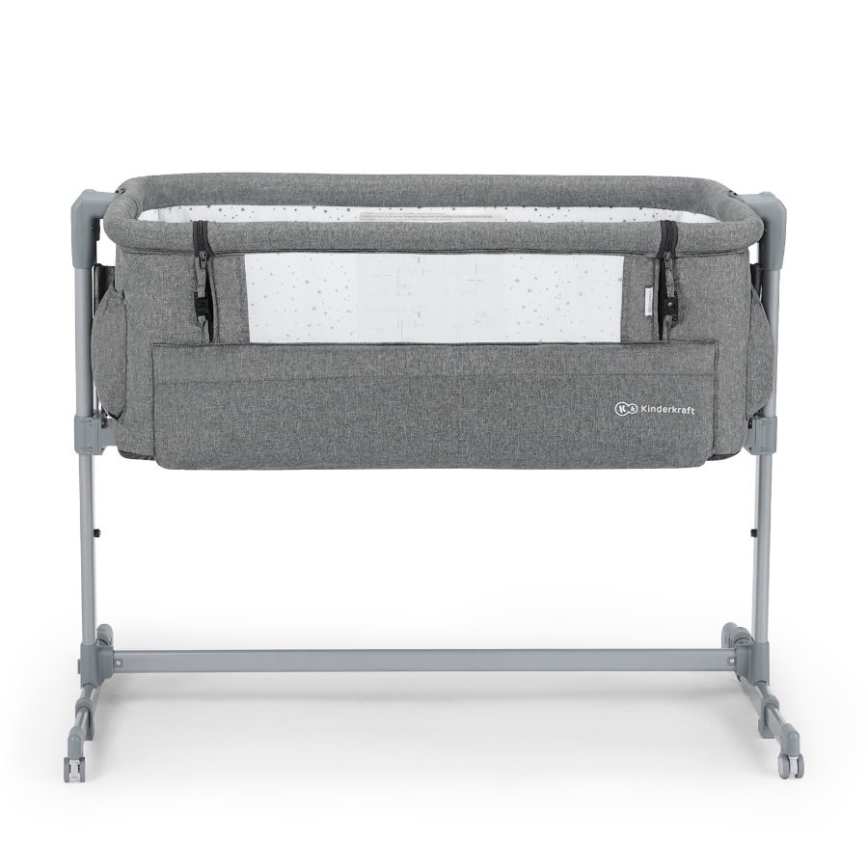 KINDERKRAFT - Bedside crib NESTE mörkgrå