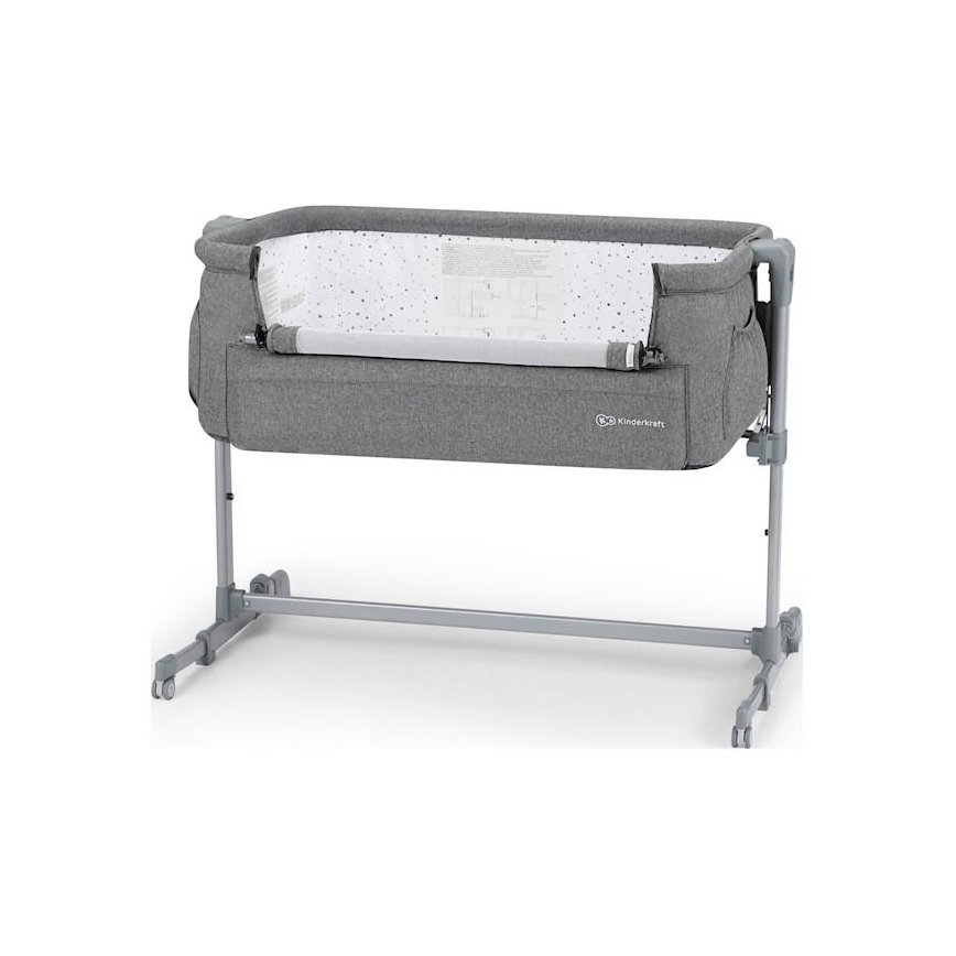 KINDERKRAFT - Bedside crib NESTE mörkgrå