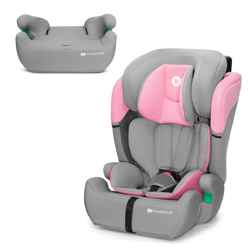 KINDERKRAFT - Bilbarnstol COMFORT UP i-Storlek (76-150 cm) grå/rosa