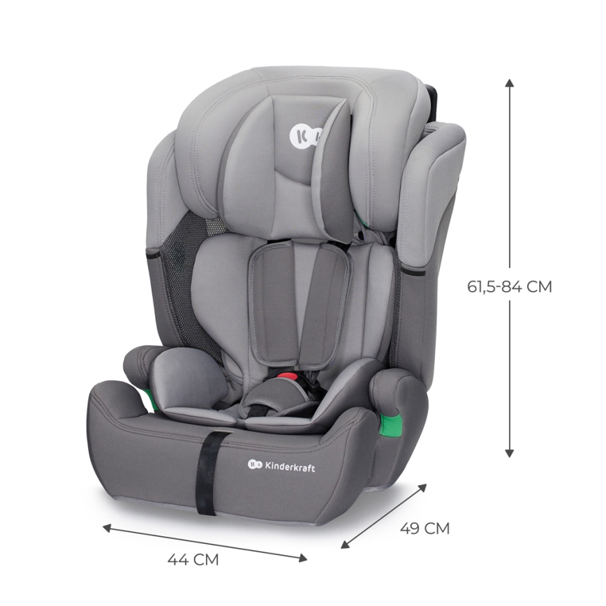 KINDERKRAFT - Bilbarnstol COMFORT UP i-Storlek (76-150 cm) ljusgrå