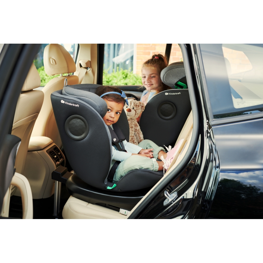 KINDERKRAFT - Bilbarnstol I-360 i-Storlek (40-150 cm) svart