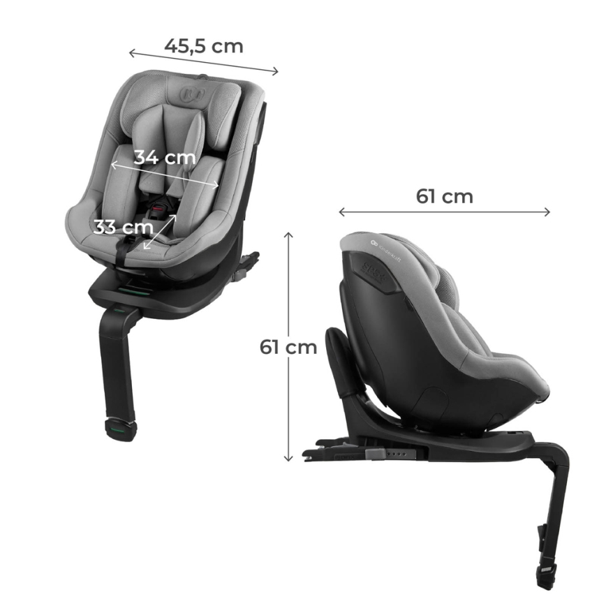KINDERKRAFT - Bilbarnstol I-GUARD i-Size 40-105 cm grå