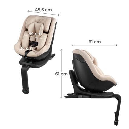 KINDERKRAFT - Bilbarnstol I-GUARD i-Size 40-105 cm svart
