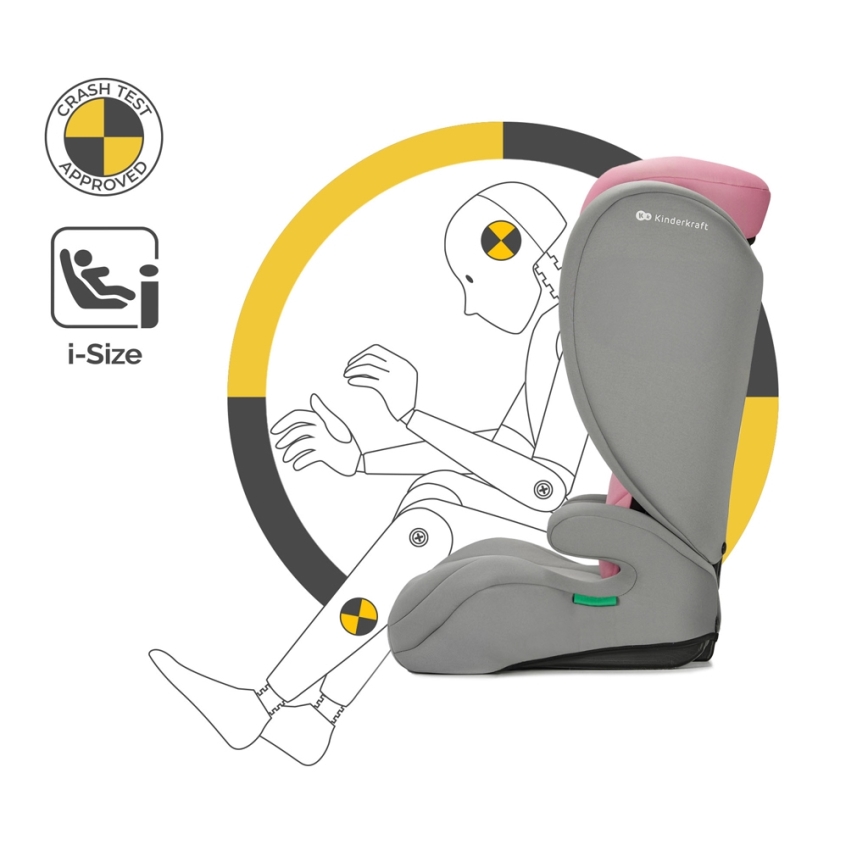 KINDERKRAFT - Bilbarnstol I-SPARK i-Storlek (100-150 cm) rosa