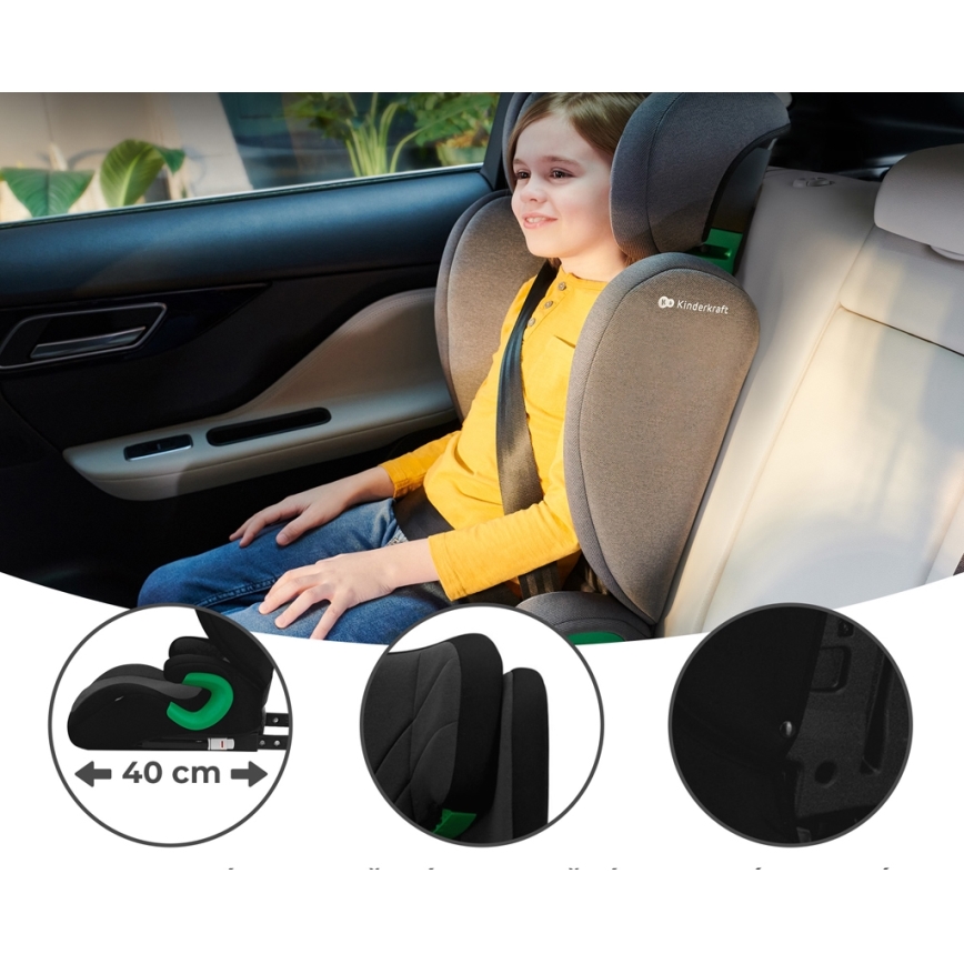 KINDERKRAFT - Bilbarnstol JUNIOR FIX 2 (100-150 cm) Graphite svart