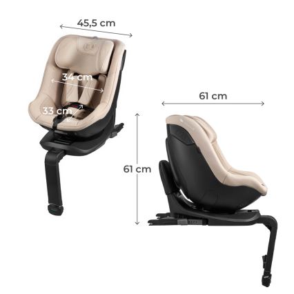 KINDERKRAFT - Bilbarnstol med roterbar bas I-GUARD PRO i-Size 61-105 cm beige
