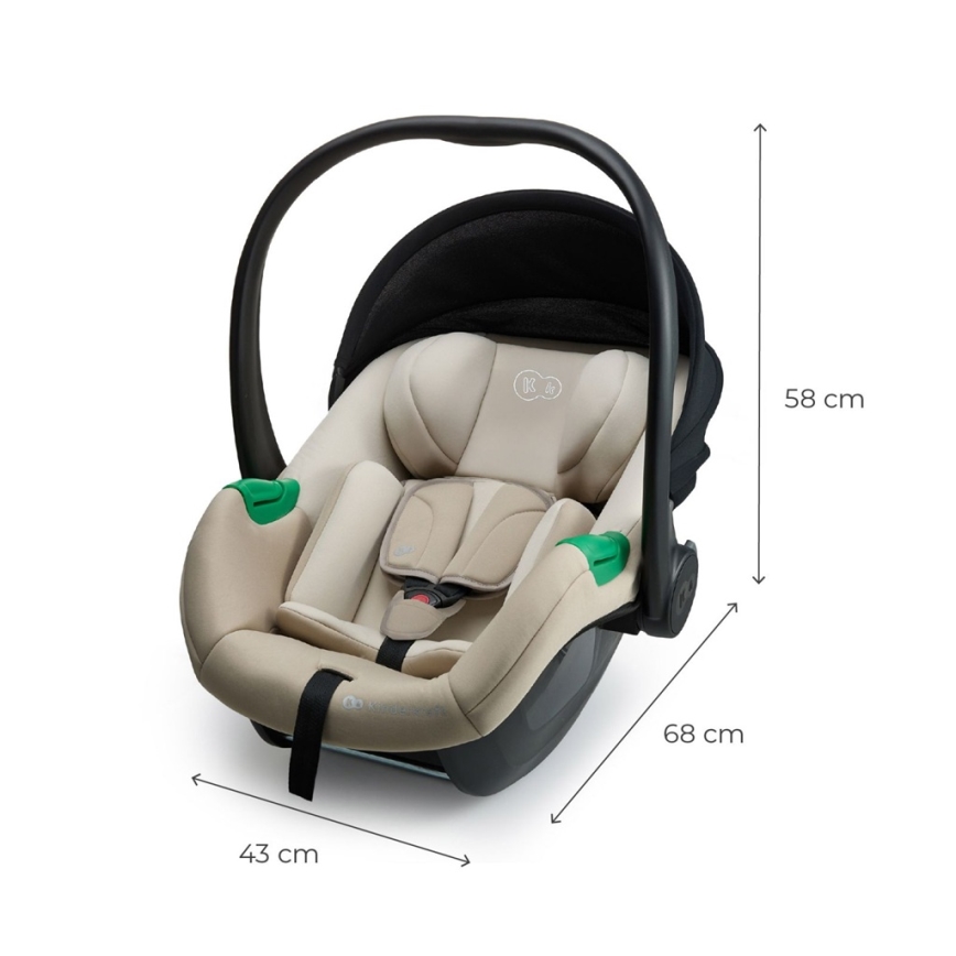 KINDERKRAFT - Bilbarnstol MINK PRO 2 40-87 cm (0-13 kg) beige