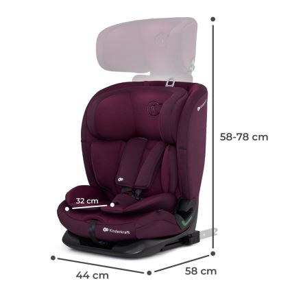 KINDERKRAFT - Bilbarnstol ONETO 3 i-Storlek (76-150 cm) + Isofix Cherry pearl