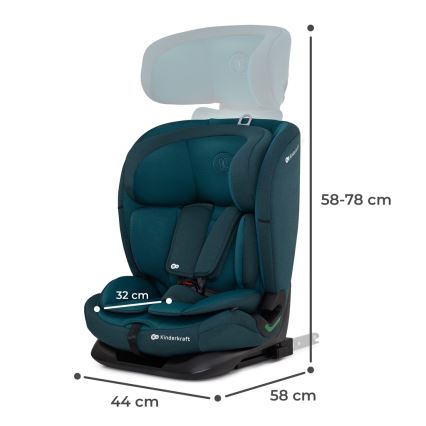 KINDERKRAFT - Bilbarnstol ONETO 3 i-Storlek (76-150 cm) + Isofix Harbor blå