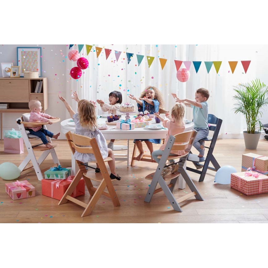 KINDERKRAFT - Children's dining chair ENOCK with cushions grå/vit