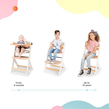 KINDERKRAFT - Children's dining chair ENOCK with cushions grå/vit