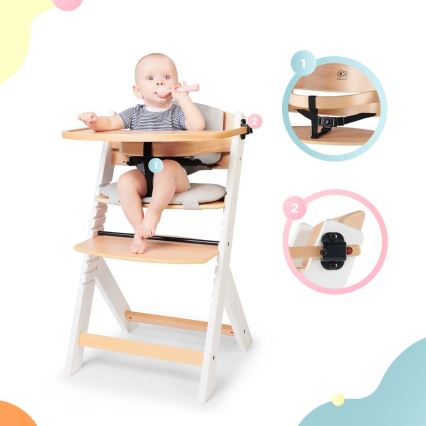 KINDERKRAFT - Children's dining chair ENOCK with cushions grå/vit