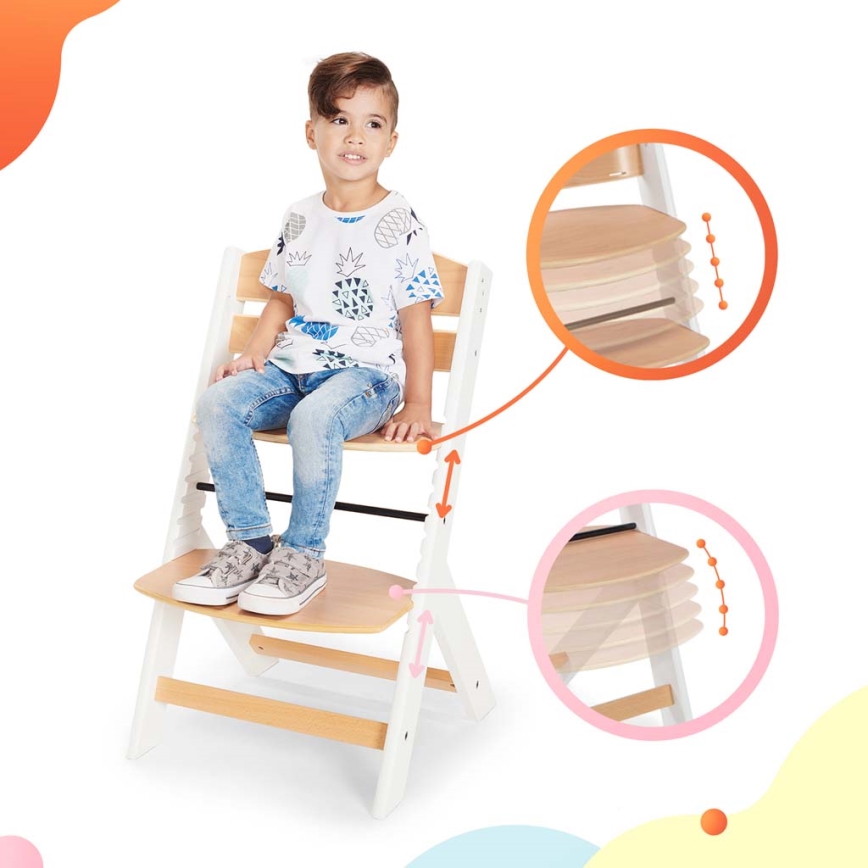 KINDERKRAFT - Children's dining chair ENOCK with cushions grå/vit